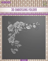 Nellie Snellen 3D Embossing Folder - Flower Corner 1