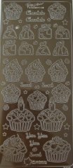 SALE - Cupcakes Outline Sticker BROWN