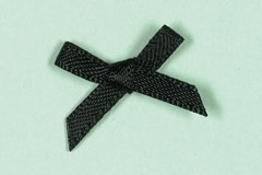 Craft Creations 3mm Wide Satin Ribbon 22mm Wide Satin Bow Black Packed (25)