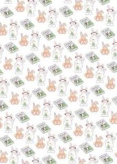 *SALE* Jolly Nation A4 Backing Paper- Rabbit Girl on White