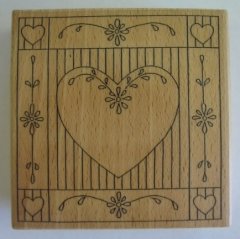 *SALE* Creative Expressions Wooden Stamp-Heart in Border