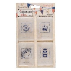 *SALE* Papermania Universal Embossing Folder  Portobello Road -Postage Stamps (4 pcs)