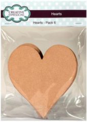 Creative Expressions MDF Hearts (packed 6)