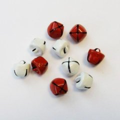 Crafts Too Christmas Bells 12mm Red and White (10 pcs)