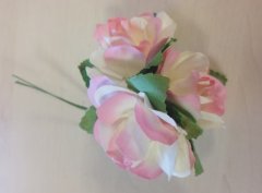Large Tea Rose - Cream / Pink