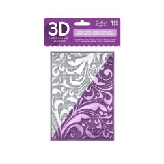 Crafter's Companion 5" x 7" 3D Embossing Folder - Regency Swirls