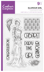 Crafter's Companion Clear Acrylic Stamp - Glamour Girl - Roaring 20s Collection