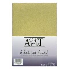 Craft Artist A4 Glitter Card - Gold