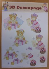 3D Decoupage sheet -Cute Bears
