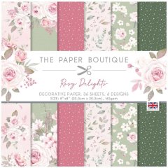 The Paper Boutique 8" x 8" Paper Pad - Rosy Delights