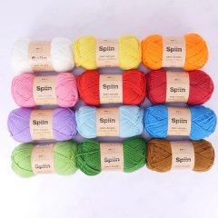 *NEW* Spiin Premium Super Soft Yarn - 12 x 50g skeins includes 2 crochet hooks