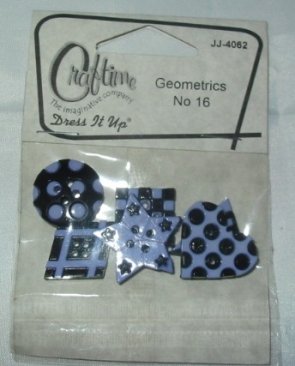 Craftime Dress It Up- Geometric No 16  Buttons
