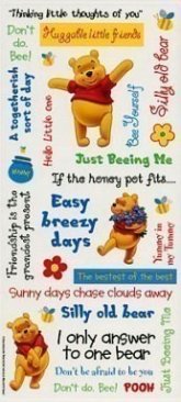 Craft Creations-Sandylion Scrapbook Stickers- Winnie The Pooh Phrases