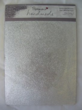 Papermania Handmade Shimmers Silver Glitter A4 Paper Pack