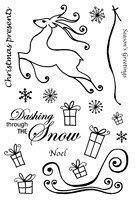*SALE* Woodware Clear Stamp Set - Dashing Reindeer  Was £11.62  Now £4.99