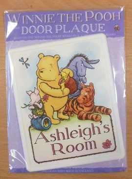 *SALE*  Winnie The Pooh & Friends 2 Name Plaque - Ashleigh