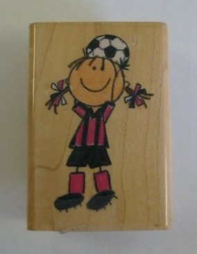 *SALE* Inkadinkado Wooden Stamp- Football Girl Was £7.76  Now £3.99