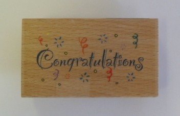 *SALE* Wooden Stamp- Congratulations Was £ 4.25  Now £0.99