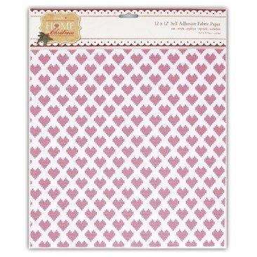 Papermania Home for Christmas 12" x 12" Self Adhesive Fabric Paper  (2 sheet pack)  Cross Stitch
