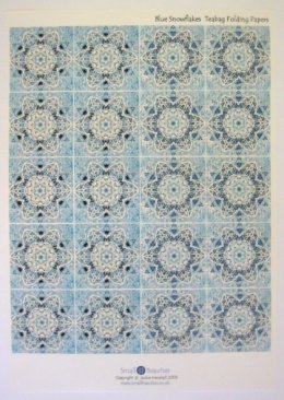 Jackie Henshall Teabag Paper - Blue Snowflakes (5 sheets)