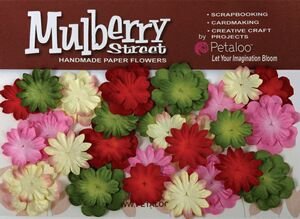 Petaloo Mulberry St. Mini Delphiniums-Red/Pink/Green/Chart