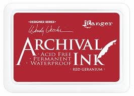 Ranger Archival Ink Pad-Red Geranium