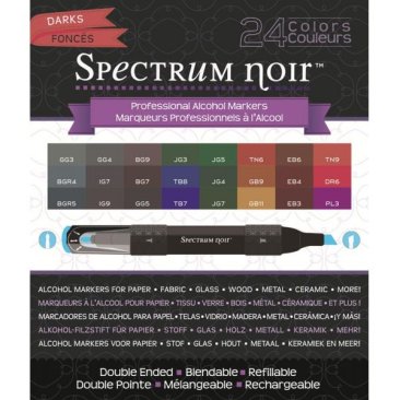 Spectrum Noir 24 Pen Box Set - Darks by Crafter's Companion