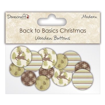 Dovecraft Back to Basics Christmas Modern - Wooden Buttons