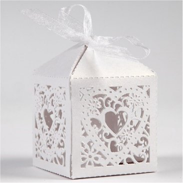 Creativ Decorative Boxes - White Heart (12 pieces)