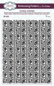 Creative Expressions 5 3/4" X7 1/2" Embossing Folder- Floral Stripes