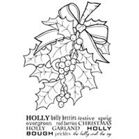 *SALE* Woodware Clear Stamp - Bunch Of Holly Was £5.99  Now £2.99