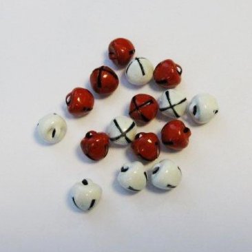 Crafts Too Christmas Bells 8 mm Red and White (16 pcs)