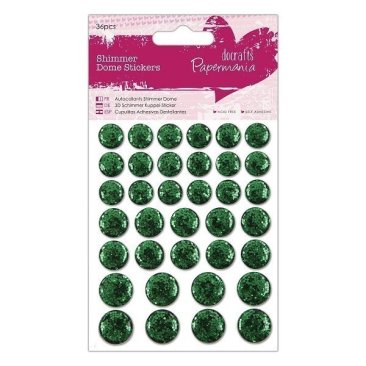 Papermania Shimmer Dome Stickers - Green
