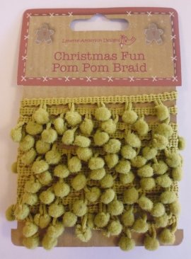Christmas Fun Pom Pom Braid - Green