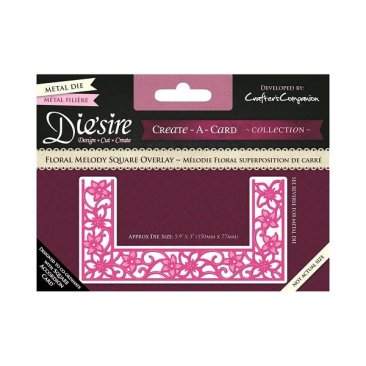 *SALE* Crafter's Companion - Die'sire Create a Card Metal Die - Floral Melody Square Overlay
