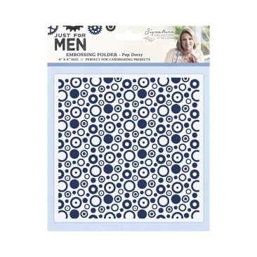 Crafter's Companion Sara Signature Collection - Just for Men 6" x 6" Embossing Folder - Pop Dotty
