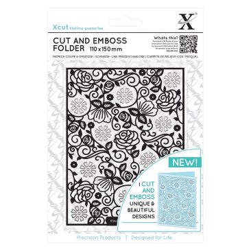 Xcut Cut and Emboss Folder - Floral Pattern