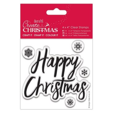 Papermania 4" x 4" Clear Stamp - Happy Christmas