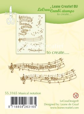 Leane Creatief Combi Clear Stamp - Musical Notation