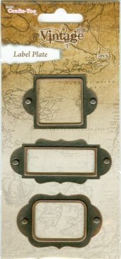 Craft Too Vintage Selection - Label Plate 3pcs