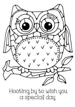Woodware Clear Stamp - Mosaic Owl