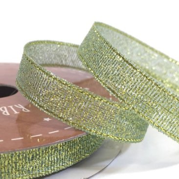 Golden Accents Sparkly Metallic Ribbon 10mm - Sparkly Green