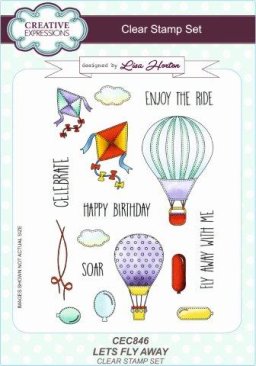Creative Expressions A5 Clear Stamp Set designed by Lisa Horton - Let's Fly Away
