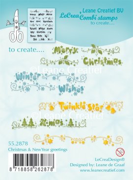 Leane Creatief Combi Clear Stamp - Christmas and New Year Greetings