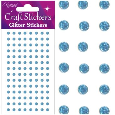 Eleganza Craft Glitter Gems  - 4mm Light Blue