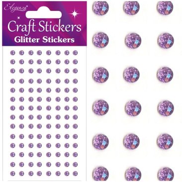 Eleganza Craft Glitter Gems  - 4mm Lavender