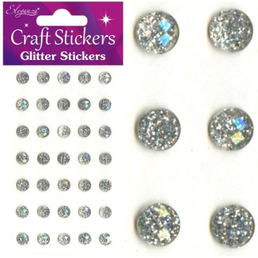 Eleganza Craft Glitter Gems  - 8mm Silver