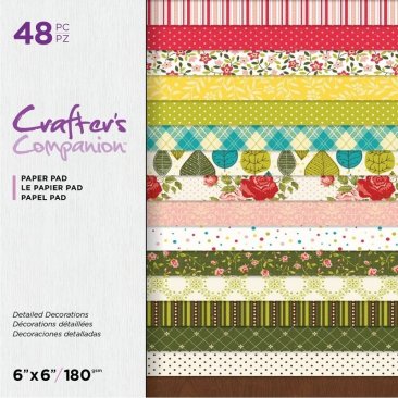 Crafter's Companion 6" x 6" Printed Paper Pad - Detailed Decorations