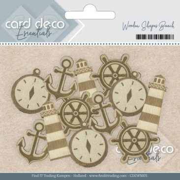 Card Deco Essential Wooden Shapes - Beach