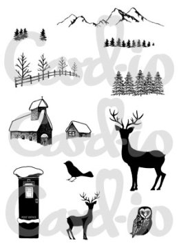 Card-io Combinations Clear Stamps - Christmas Scenery 1